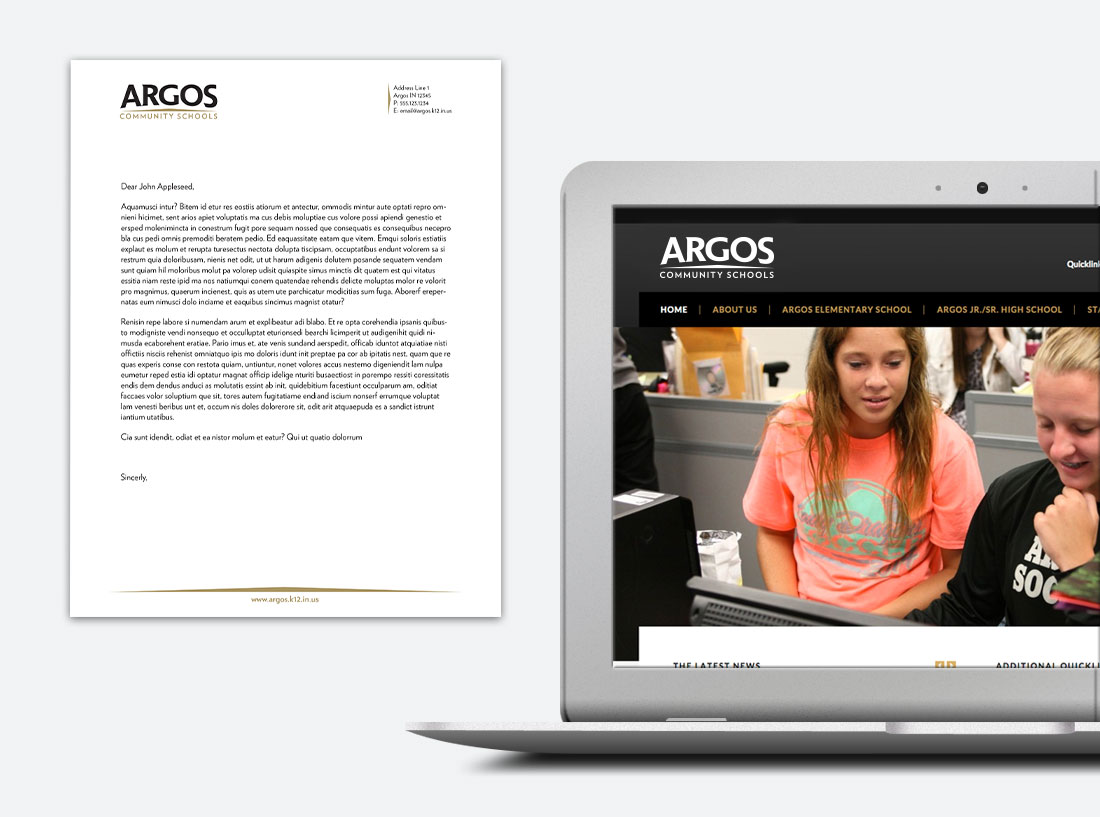 Argos Community Schools corporate logo applications